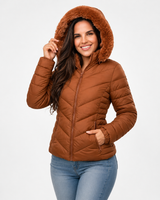 Jaqueta bobojaco puffer forrada c/ capuz removível (ultimas unidades)